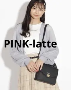 美品 PINK-latte ピンクラテ スカラップ ショルダーバッグ ブラック