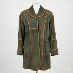ヴィンテージ 豚革スウェードコート オリーブ オーバーサイズ