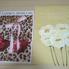 インテリア布ポスター 2枚セット チェリー 花柄