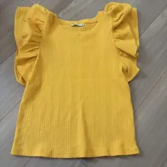 ZARA イエローフリル袖ニット M