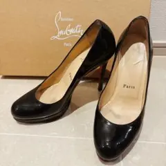 美品 クリスチャン ルブタン エナメル パンプス 36.5 ブラック 黒