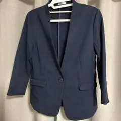 GLACIER ノーカラージャケット M ネイビー