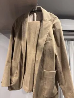 ベージュ コーデュロイ テーラードセットアップ