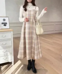 アプレジュール ロングワンピース チェック