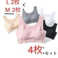 シームレスブラ L スポーツブラ ナイトブラ ノンワイヤーブラ 2枚セット