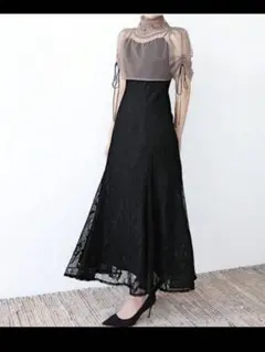 ドリードール ブラウスセットフラワーレースドレス 結婚式 パーティー S