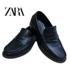 【超美品】ZARA ザラ　ローファー　レザー　黒　ブラック　26.5㎝　41