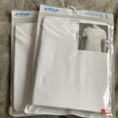AIRism クルーネック Tシャツ L ホワイト 2枚セット　未開封