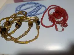 ビーズセット（赤・青・金）