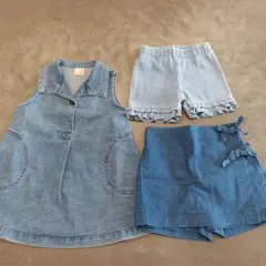 プティマイン ワンピース ハーフパンツ 80