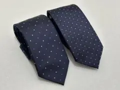 MALE&Co　ネイビー　ドット柄　ネクタイ　青水色　青赤白　 ２本セット