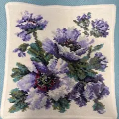 FEILER フェイラー 花柄 タオルハンカチ ドイツ製　ラメ入り　ホワイト