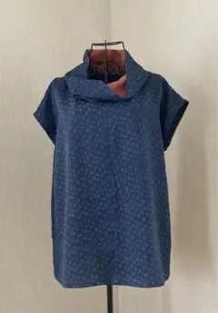 着物リメイクK38正絹解き生地パフスリーブ袖なしブラウス