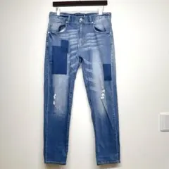アーバンリサーチ　ダメージ加工　デニムパンツ　ヴィンテージ風　メンズ　カジュアル