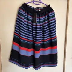 新品 ZARA スカート フレア Sサイズ ボーダー タグ付き