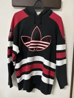 90s adidas ストライプ フード付きトレーナー