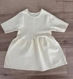 coca 半袖 フレアニットトップス アイボリー L