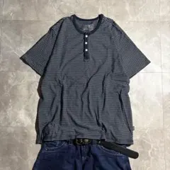 00s Eddie Bauer striped henley neck teeのサムネイル