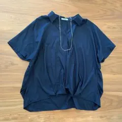 大きいサイズ 4L 新品タグ付き NORNE オンワード樫山 スキッパーシャツ紺