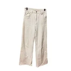 H&M DIVIDED ホワイトデニム ストレートパンツ 白 M ストレッチ