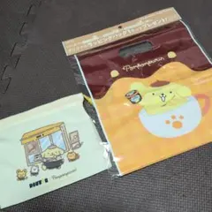 ポムポムプリン ドトール コラボ 巾着 ラッピングバッグ 2点セット