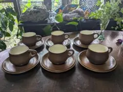希少！ノリタケ フォークストーン ストーンウェア カップ＆ソーサー 6客 北欧