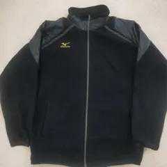 Mizuno Pro フリース ジャケット ジップアップ 刺繍ロゴ 防寒 L 黒 Mizuno Pro フリース ジャケット ジップアップ 刺繍ロゴ 防寒 L
