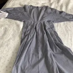 KBF ストライプ 長袖 シャツワンピース
