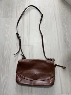 genten ブラウンレザー ショルダーバッグ