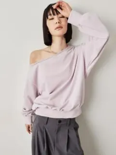 HANNE ワンショルダーライトスウェットトップス