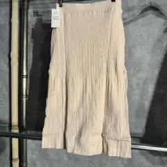 アイボリー リブ編みスカート Fサイズ