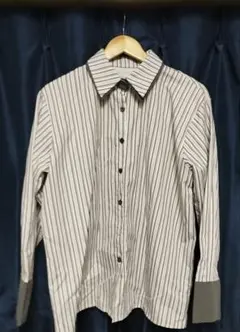 Sibra　ストライプ 配色ダブルラペルシャツ