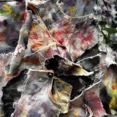 A6 ペイントデニム　切れ端　デニムブリーチ