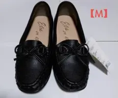 しまむら ブラック ローファー Mサイズ リボン付き