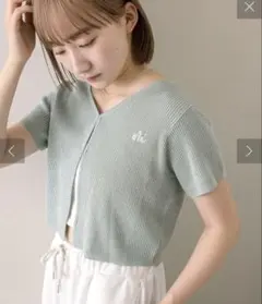 mline ラメ刺繍カーディガン　ミントのサムネイル