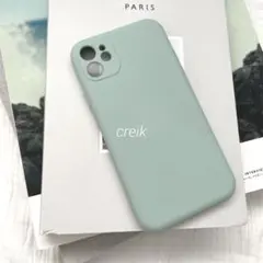 ニュアンスカラーiPhone11ケース∥グリーン