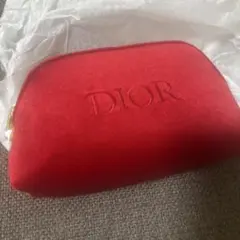 DIOR ポーチ　レッドベロアポーチ　ノベルティ