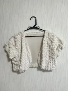 1200円→1000円✊ホワイト ファー風 カーディガン・ボレロ
