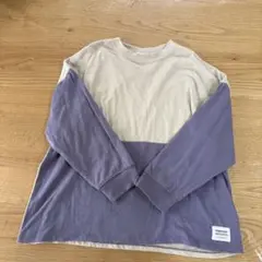 美品 PAIRMANON 長袖カットソー ベージュ/パープル 150cm