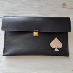 本革　フラットポーチ　通帳ケース　小物入れ　レザークラフト