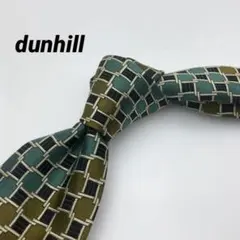 dunhill 総柄 ネクタイ シルク イタリア製 ダンヒル グリーン