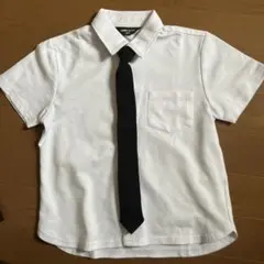 ネクタイ付きホワイト半袖シャツ　120cm