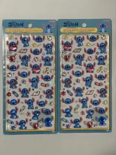正規品　2枚セット　ボンボンドロップシール　スティッチ　らくがき　ディズニー