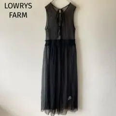 ローリーズファーム　2WAYチュールノースリワンピース レイヤード 黒フェミニン