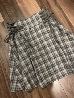 【美品】マジェスティックレゴン フレアスカート チェック リボン M