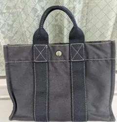 エルメス フールトゥPM トートバッグ キャンバス ネイビー×ブラウン系 仏製のサムネイル