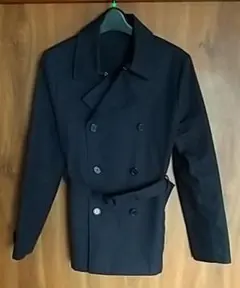 ジャケット トレンチコート型 濃紺 綿100% シンプル