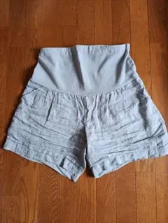 無印　マタニティ用　麻のショートパンツ