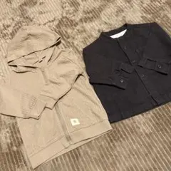 ベビー服 フード付きジップアップとシャツセット サイズ80