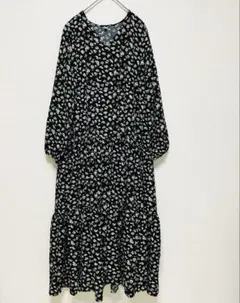 ADAPT RETRAINING 花柄ロングワンピース ゆったり ティアード